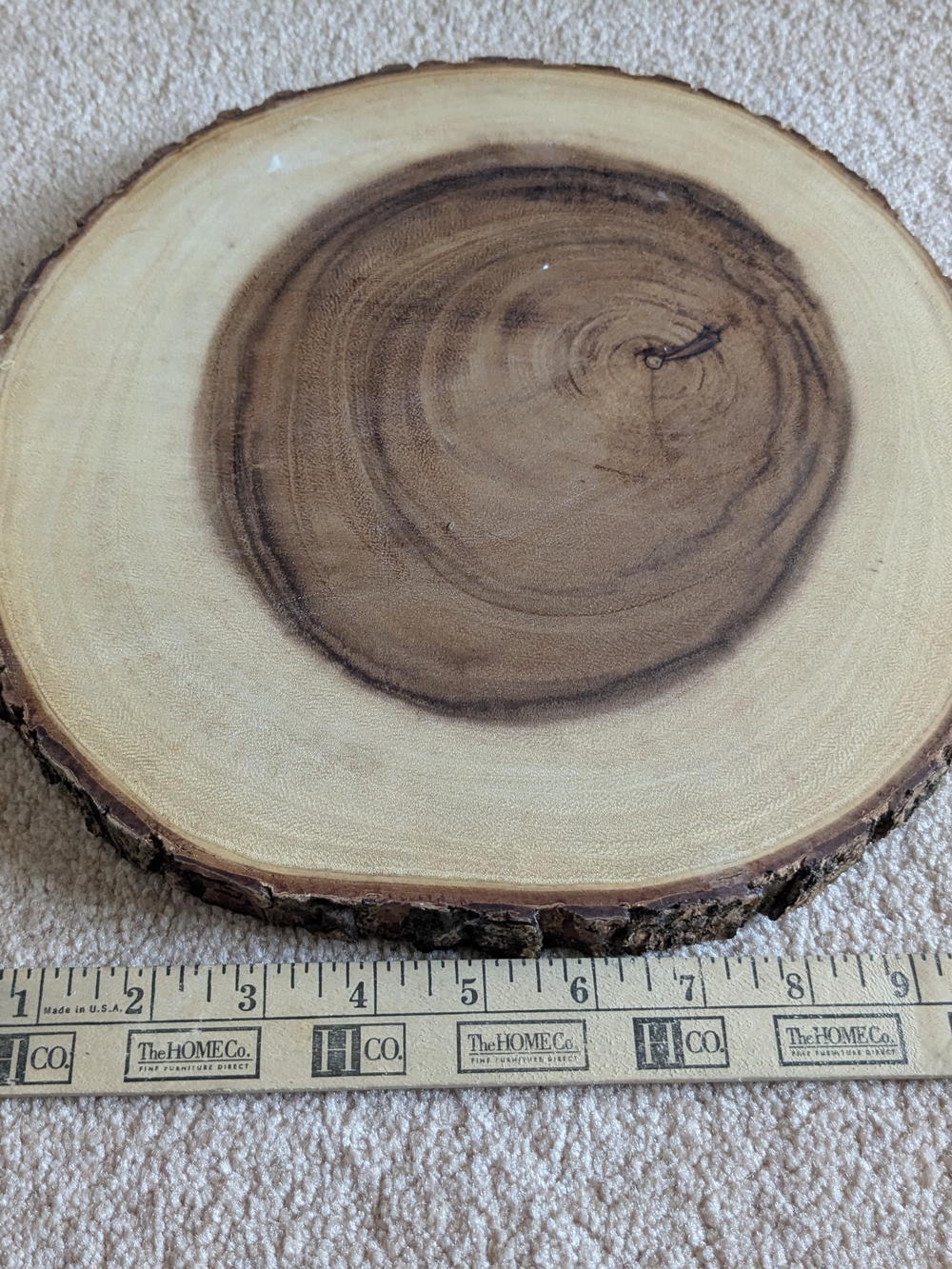 Natural Wood Slice Round Charger - Rustic Brown & Cream